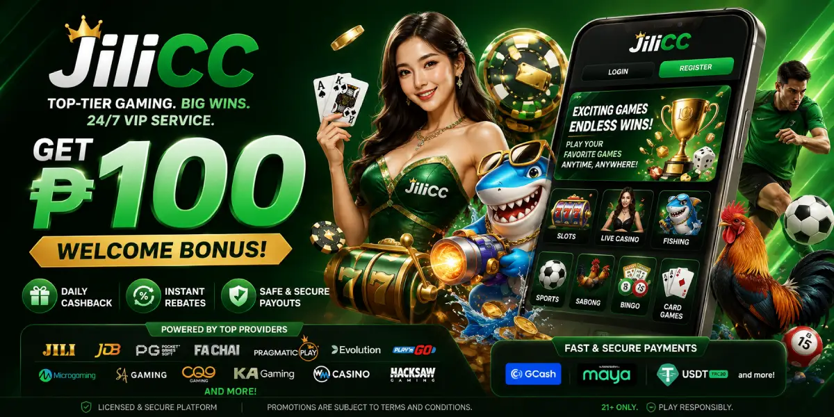 JiliCC Banner - Top-Tier Gaming, Big Wins, 24/7 VIP Service